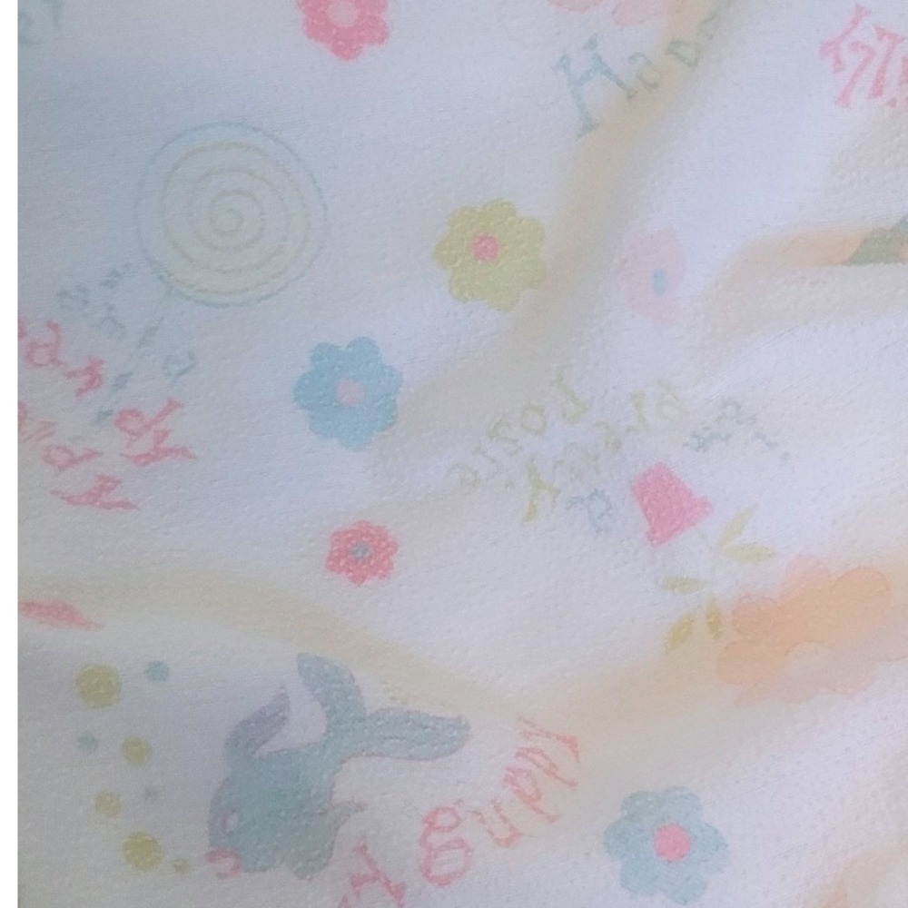 Vintage‎ 1970's Reigel Pastel Animal Print Baby Receiving Blanket Happy Hoppy